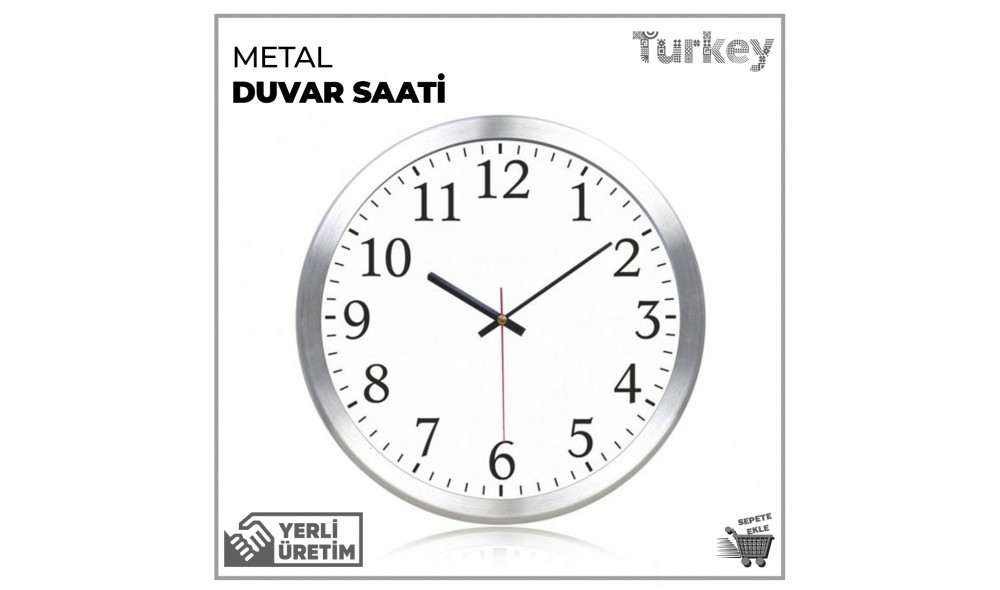 Metal Çerçeveli Duvar Saati